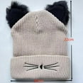 thumbnail image 3 of JIKNTTR New Winter Hats Cute Cat Ear Hat With Embroidered Knit Beanie Hat Warm Knit Crochet Ski Cap, 3 of 3