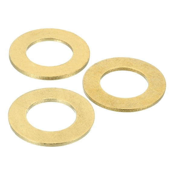 Uxcell Brass Flat Washer, 1 1/2" OD x 7/8" ID x 2mm Fenders Washers Assortment M22 Washer for Bolts,3 Pack
