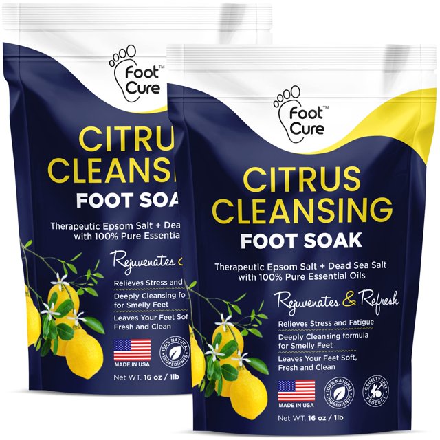 Foot Soak FOOT CURE Citrus Detox con sal de Epsom, 480 ml (paquete de 2)