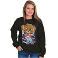 thumbnail image 3 of Urban Bling Drip Sassy Teddy Bear Women Crewneck Sweatshirt Brisco Brands S, 3 of 6