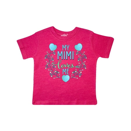 

Inktastic My Mimi Loves Mimi with Flowers and Hearts Gift Toddler Boy or Toddler Girl T-Shirt