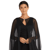 R&M Richards Women's Juniors Chiffon Cape with Rhinestone Clasp