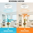 thumbnail image 6 of Parrot Uncle 19" White 3-Blade Flush Mount Ceiling Fan with Light Kits and Remote for Bedroom, 1 Piece, 6 of 12