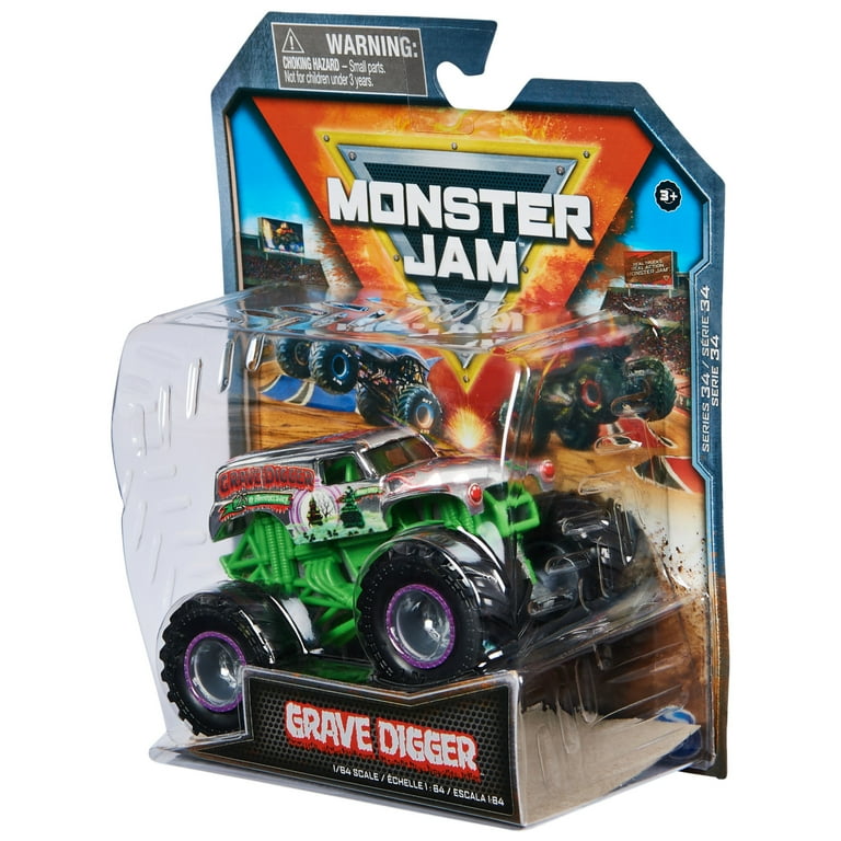 Monster Jam, Official Grave Digger Monster Truck, Die-Cast Vehicle, 1:64 Scale, Kids Toys for Boys Ages 3 and up Monster Jam, Official Grave Digger Monster Truck, Die-Cast Vehicle, 1:64 Scale, Kids Toys for Boys Ages 3 and up