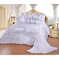 thumbnail image 2 of OctoRose® Royalty Oversize Wedding Birthday Bedding Bedspread Comforter Set King Size White Color, 2 of 2
