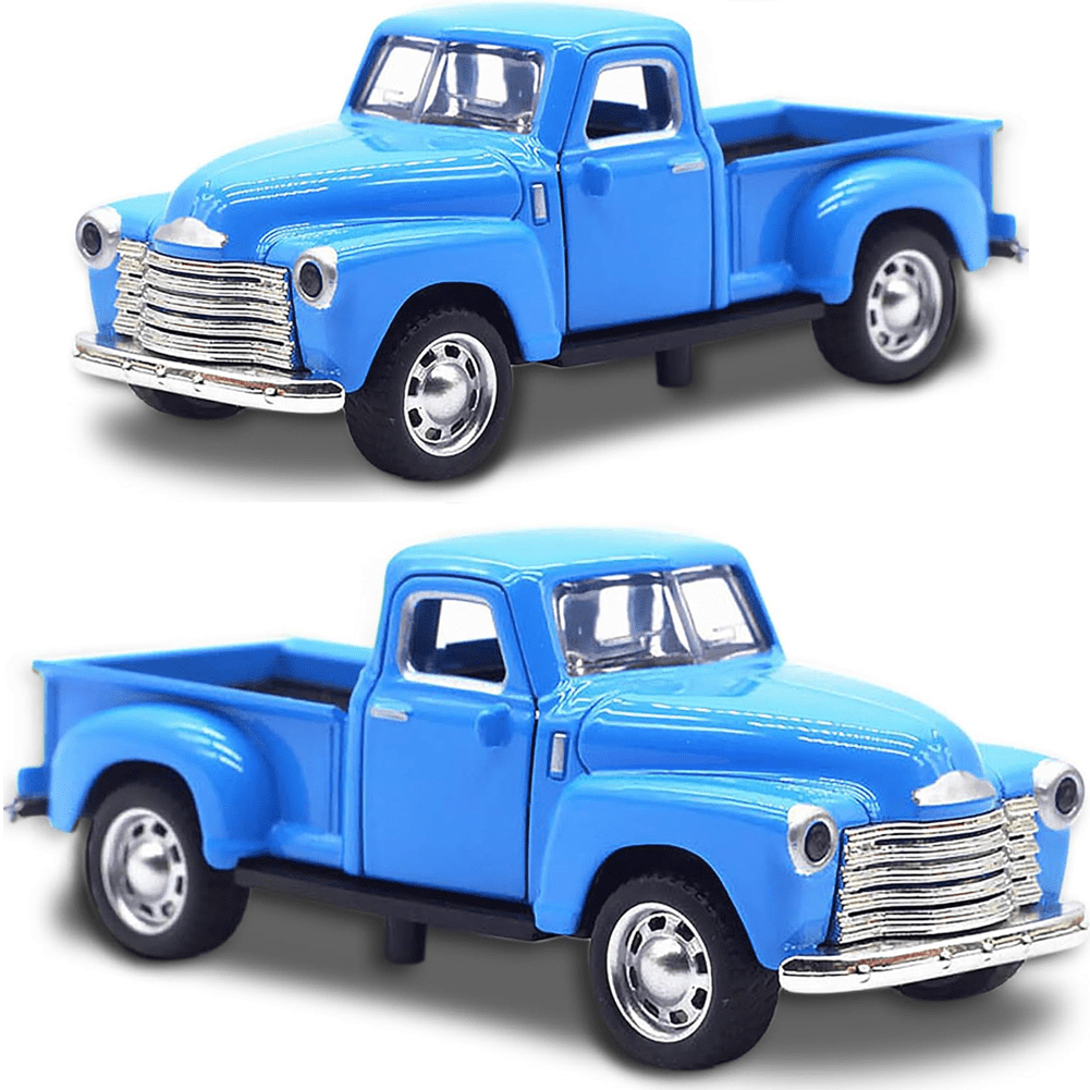 HYPERLIVING 1:32 Alloy Kids Car Toy Driveable, Car Door Can Open, Little Blue Truck Toy for Toddlers 2-8 Years Old Boys Girls Kids, Easter Christmas Birthday Gifts (Blue Truck)