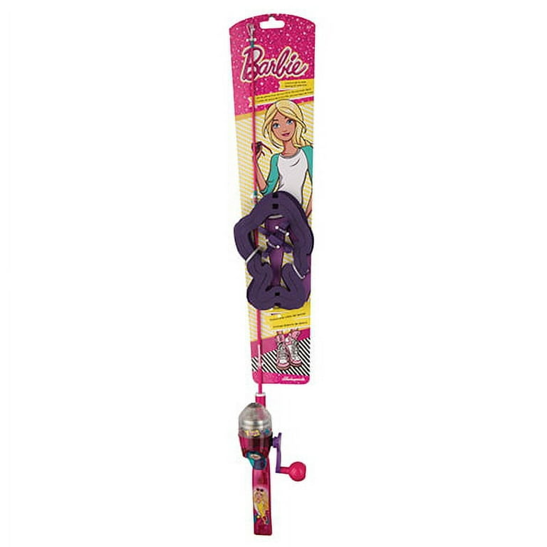Shakespeare Mattel Barbie Lighted Kit 2'6” Spincast Combo - Kids Fishing  Combo