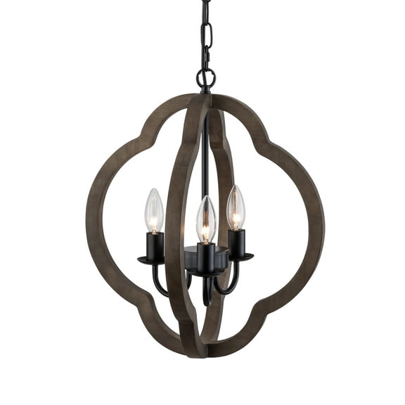 Modern Cage Pendant Farmhouse Chandelier, 3-Light Chain Adjustable Chandeliers Ceiling Light Fixture