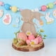 thumbnail image 5 of Easter Wooden Ornaments Set of 1 Rabbits and Eggs with Floral Design in Pink Bucolic Style for Home and Desktop Decoration 5.51x4.53"Set de adornos de madera de Pascua con 1 conejo y huevos JASKFLY, 5 of 8