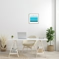thumbnail image 2 of Sea Turtles Under Scuba Diver Geometric Blue Stripes Animals & Insects Framed Art Print Wall Art, 17x17, 2 of 6