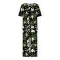 thumbnail image 3 of yievot Lounge Sets for Women Floral Printed Short Sleeve Shirts and Capri Pajamas Sets 2 Piece Sleepwear Loungewear, 3 of 5