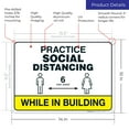 thumbnail image 3 of Practice Social Distancing Sign, While In Building, 10x14 Aluminum, 3 of 8