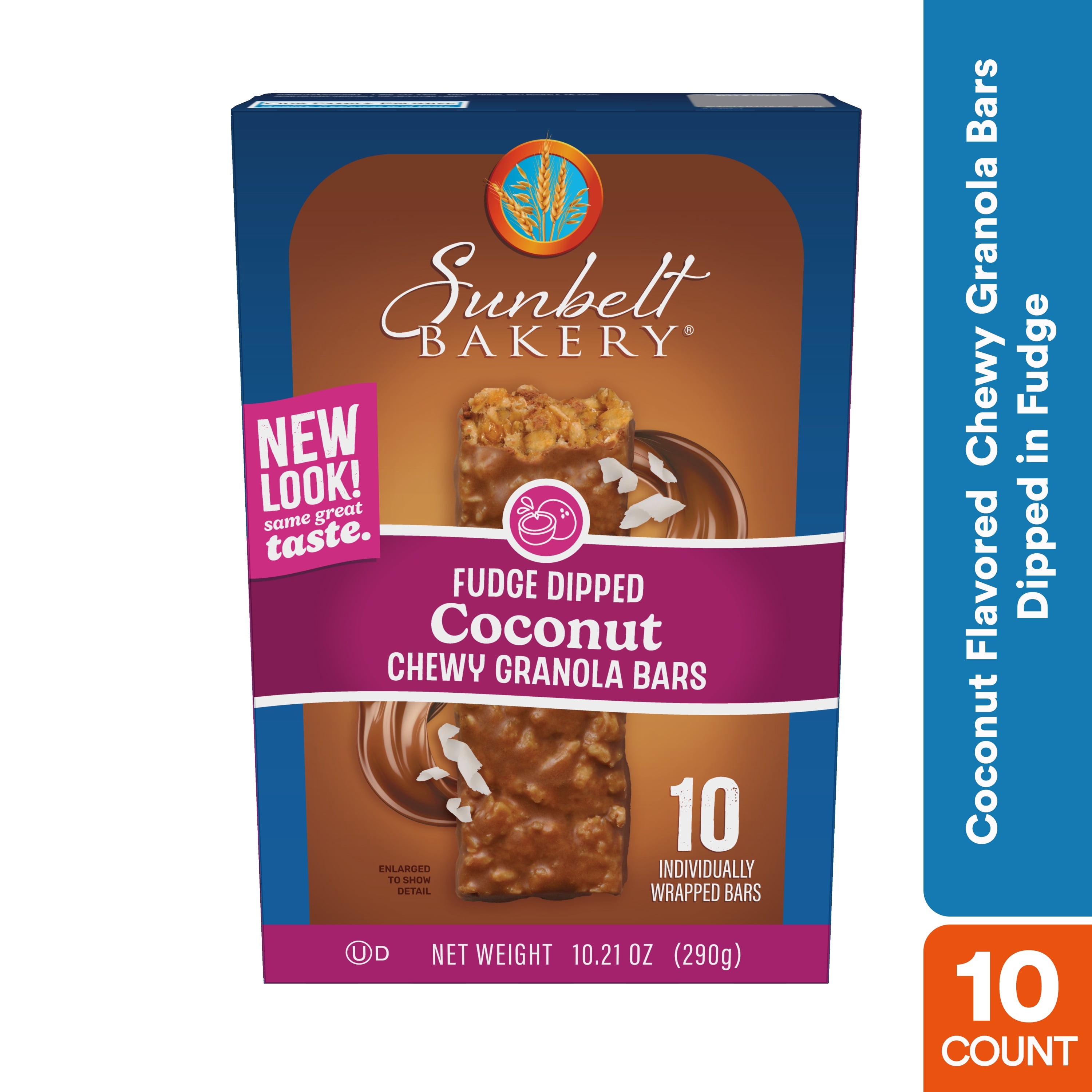 (6 pack) Sunbelt Bakery Chewy Granola Bars, Fudge Dipped Coconut, 10 Ct