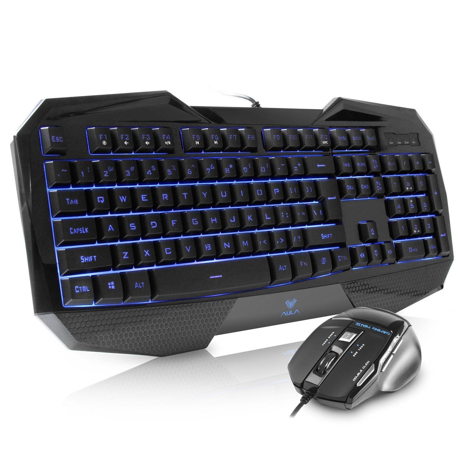 AULA Backlit Gaming Keyboard and Mouse Combo with Adjustable Backlight