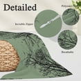 thumbnail image 3 of Green Black Branches Throw Pillow Covers, Botanical Dead Tree Birds Soft Breathable Pillow Cases with Invisible Zipper for Sleeping, Toddler Pillowcases for Couch Bed Sofa Chair 12x20 Inches, 3 of 9
