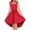 Red, variant on WOYY Little Girls A Line Dress Sleeveless Ruffle Irregular Dress with Belt, Sizes 5-6Y
