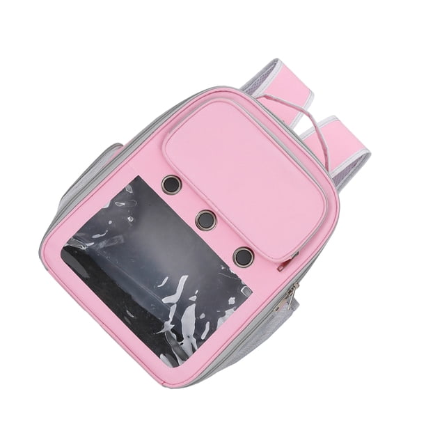Billuyoard Mochila duradera para gatos, portador de felino S, compañero de viaje, ventana transparente, mochila de senderismo para mascotas Suministros para gatos Rosa