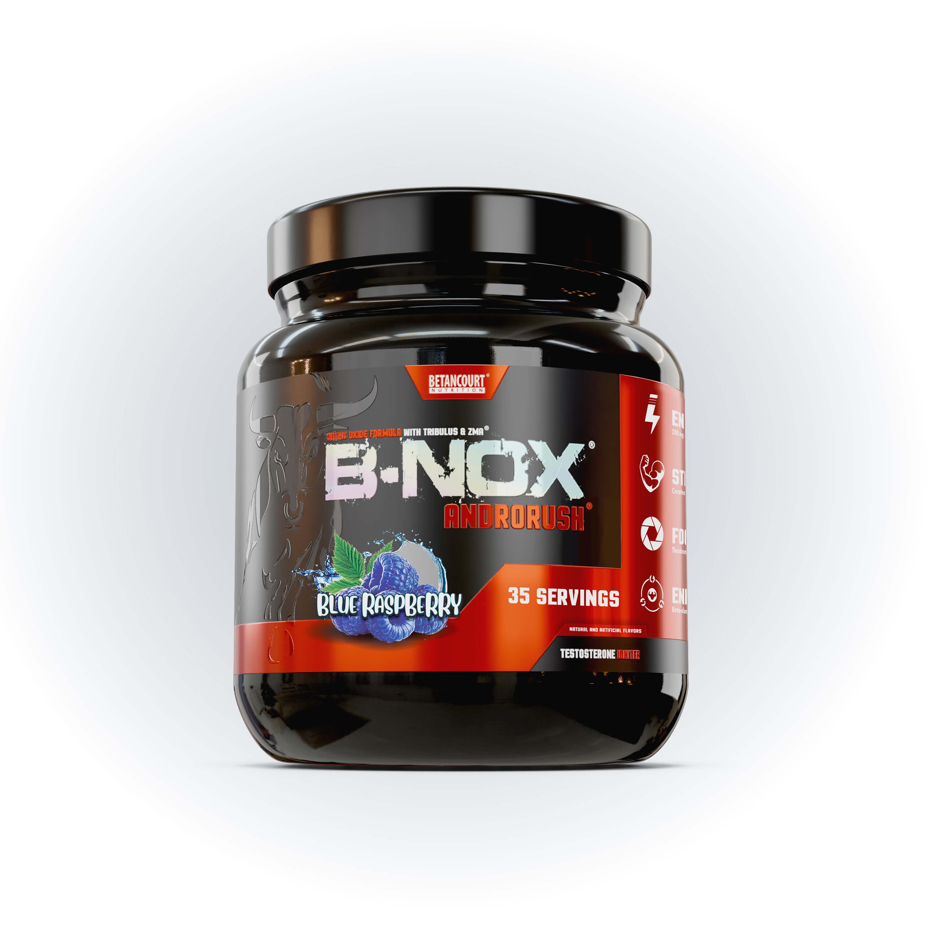 BNox Androrush Blue Raspberry, PreWorkout and Testosterone Enhancer