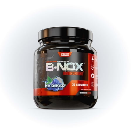B-Nox Androrush Blue Raspberry, Pre-Workout and Testosterone Enhancer, Powder Supplement 35 Servings