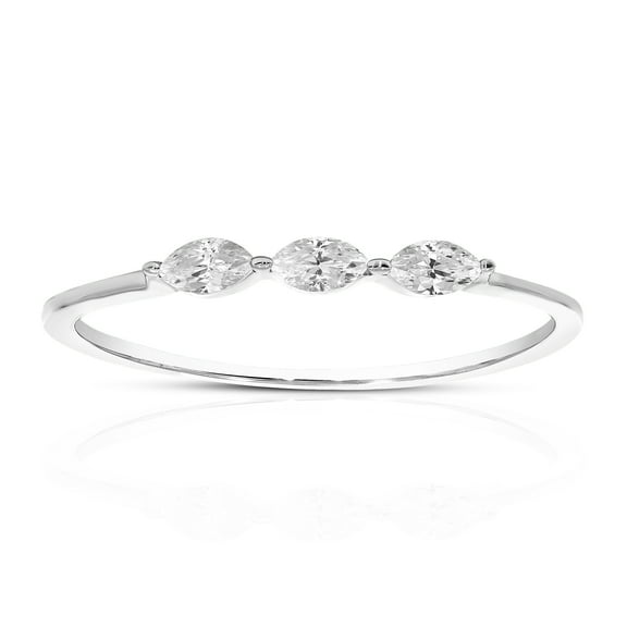 Vir Jewels 1/4 CTTW Lab Grown Diamond 3 Stone Engagement Ring in Sterling Silver Female Adult