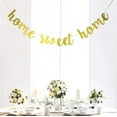 thumbnail image 5 of Hltser Glitter Gold Home Sweet Home Banner for Housewarming Patriotic Military Decoration Family Party Supplies Cursive Bunting Photo Booth Props Sign(Gold Sweet Home), 5 of 7
