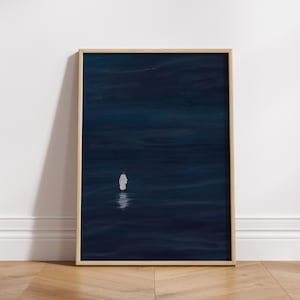 Kiloa Neutral Modern Minimalist Bible Verse Jesus in Walking on Dark Still Water Aesthetic Wall Print Christian Scripture Faith in God Art, 8x12 UNFRAMED