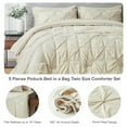 thumbnail image 3 of Davulos Twin Comforter Set, 5 Pieces Bedding Sets for All Season, Bed in a Bag with Comforter ,Flat Sheet ,Fitted Sheet ,Pillowcases & Shams,Khaki, 3 of 8