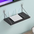 thumbnail image 2 of Floating Shelves for Wall, Modern Style Large Capacity Easy to Install Wall Mounted Router Storage Shelf, Hanging Shelf for Placement of Projector, Router, DVD, PS5 (White), 2 of 7