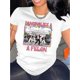 thumbnail image 1 of Camiseta de moda para mujer con estampado navideño de Trump, cuello redondo, manga corta, tejido de algodón de punto con elasticidad media, ajuste cómodo para todo el año, camisetas informales., 1 of 6