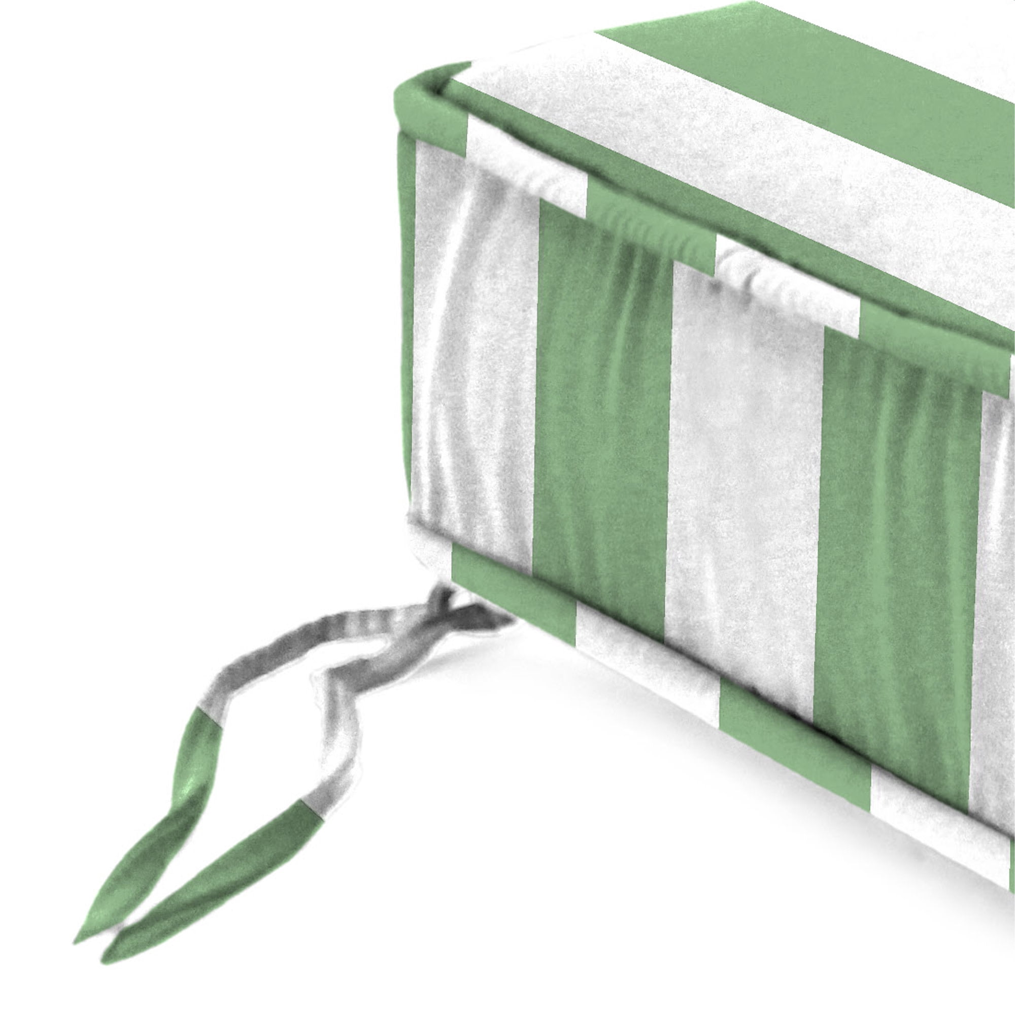 Jordan Manufacturing 22.5" x 22.5" Awning Cucumber Green Stripe Square Outdoor Deep Seat Cushion with Ties and Welt