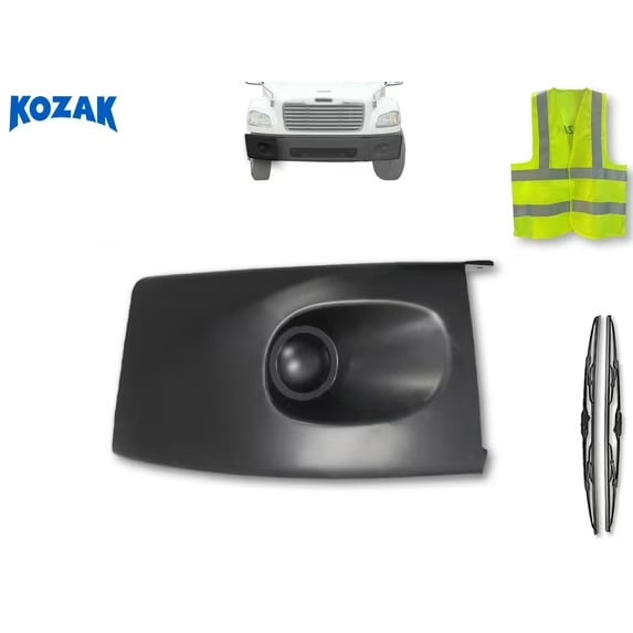 Black Plastic Bumper Corner - Passenger (Right) Side - Compatible with Freightliner M2