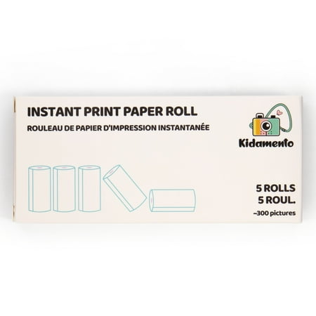 Kidamento - Instant Print Camera Thermal Print Refill Set - 3 paper rolls and 2 sticker rolls