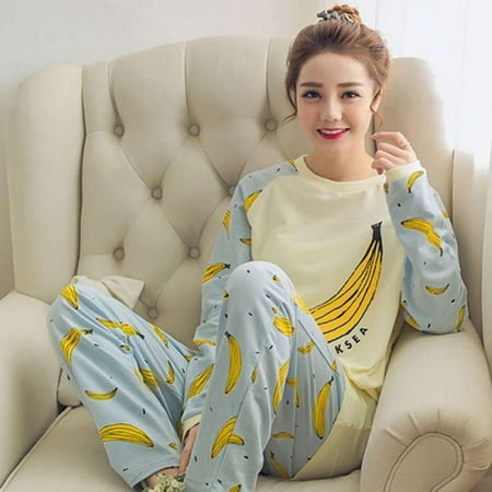 

Womens Pajama Set Long Sleeve Soft Pajamas Lightweight Pjs Set Sleepwear M-XXL