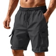 thumbnail image 2 of Vibrex Men's Shorts, Men's Cargo Shorts Multi-Pockets Relaxed Summer Beach Shorts Pants,Men's Shorts with Zipper Pockets Gray_XL, 2 of 6