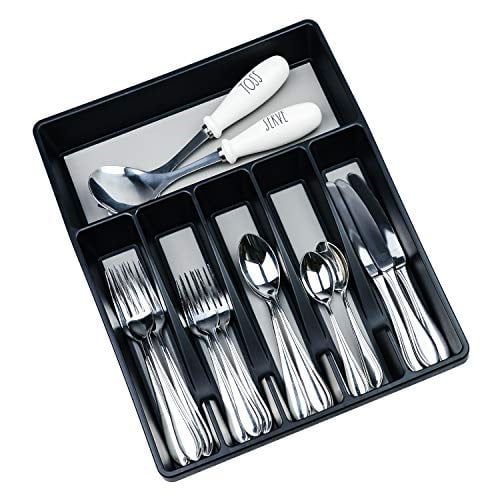 Silverware Utensils Drawer Cutlery Organizer Expandable Tray Kitchen Flatware US 