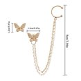 thumbnail image 2 of Butterfly Cuff Earrings Rhinestone Cuff Chain Earrings Ear Clips Stud Earrings, 2 of 10