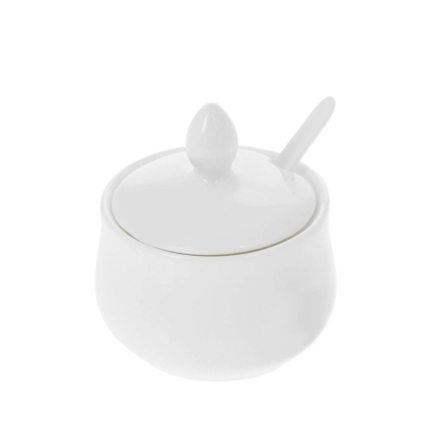 Porcelain Mustard Pot with Spoon Pack of 2 Dishwasher Safe ! 