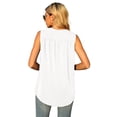 thumbnail image 6 of Uvplove Women's Summer Sleeveless Chiffon Tank Tops Loose Casual V Neck Shirt White S-2XL, 6 of 7