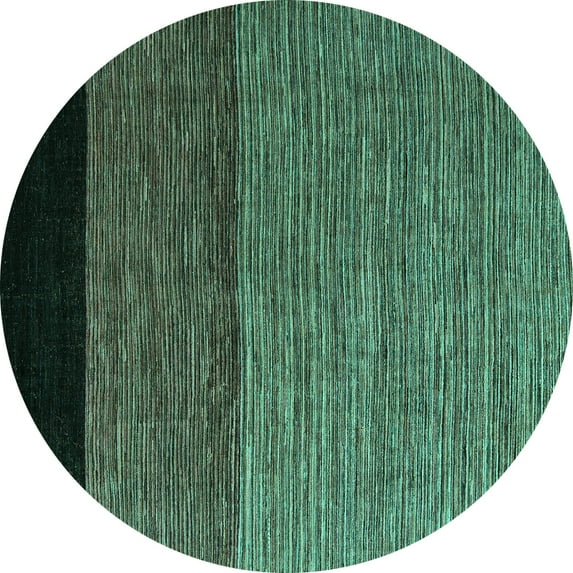 Ahgly Company Indoor Round Abstract Turquoise Blue Modern Area Rugs, 3' Round