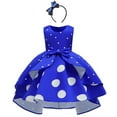 thumbnail image 2 of IBTOM CASTLE Toddler Baby Girl Polka Dots Mini Tutu Dress Mouse Ears Princess Costume Kids Birthday Fancy Dress up Halloween Christmas Carnival Party Cosplay Clothing Set 8-9 Years Blue, 2 of 8