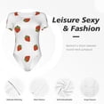 thumbnail image 6 of Naloa Hand Drawn Strawberry Women's Short-Sleeved Onesie, One-Piece Swimsuit for Parties, dates, clubs - Large, 6 of 9