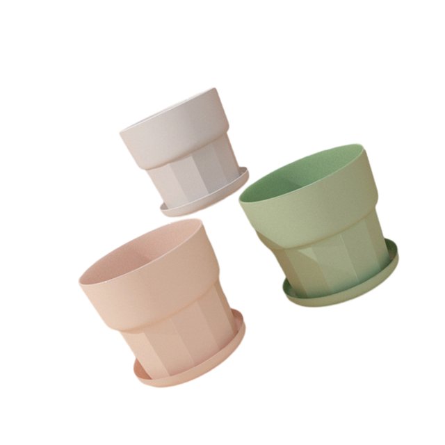 Naiovety 3 piezas de maceta de control de raíces, maceta suculenta, maceta de plástico para jardín con bandeja, decoración de dormitorio Jardín y Patio color mezclado/M
