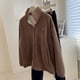 thumbnail image 4 of Abrigos de felpa para mujer, cuello alto, manga larga, sudaderas con capucha de polar sólido, cárdigans, chaquetas vintage casuales de gran tamaño, blusas holgadas para mujer, 4 of 4