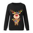thumbnail image 2 of Chandail en Molleton de Noël pour Femmes Col Rond Pull Chaud Veste Mi-Longue Imprimée Mode Pull de Vacances Xmas Cardigan à Manches Longues, 2 of 4