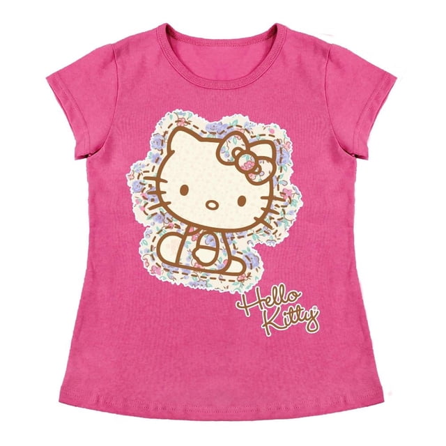Playera Para Niña Sanrio Hello Kitty Cuello Redondo Manga Corta Talla 10 Rosa