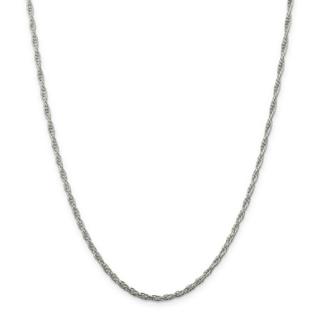 Sterling Silver 2.45mm Loose Rope Chain (Weight: 9.31 Grams, Length: 30 ...