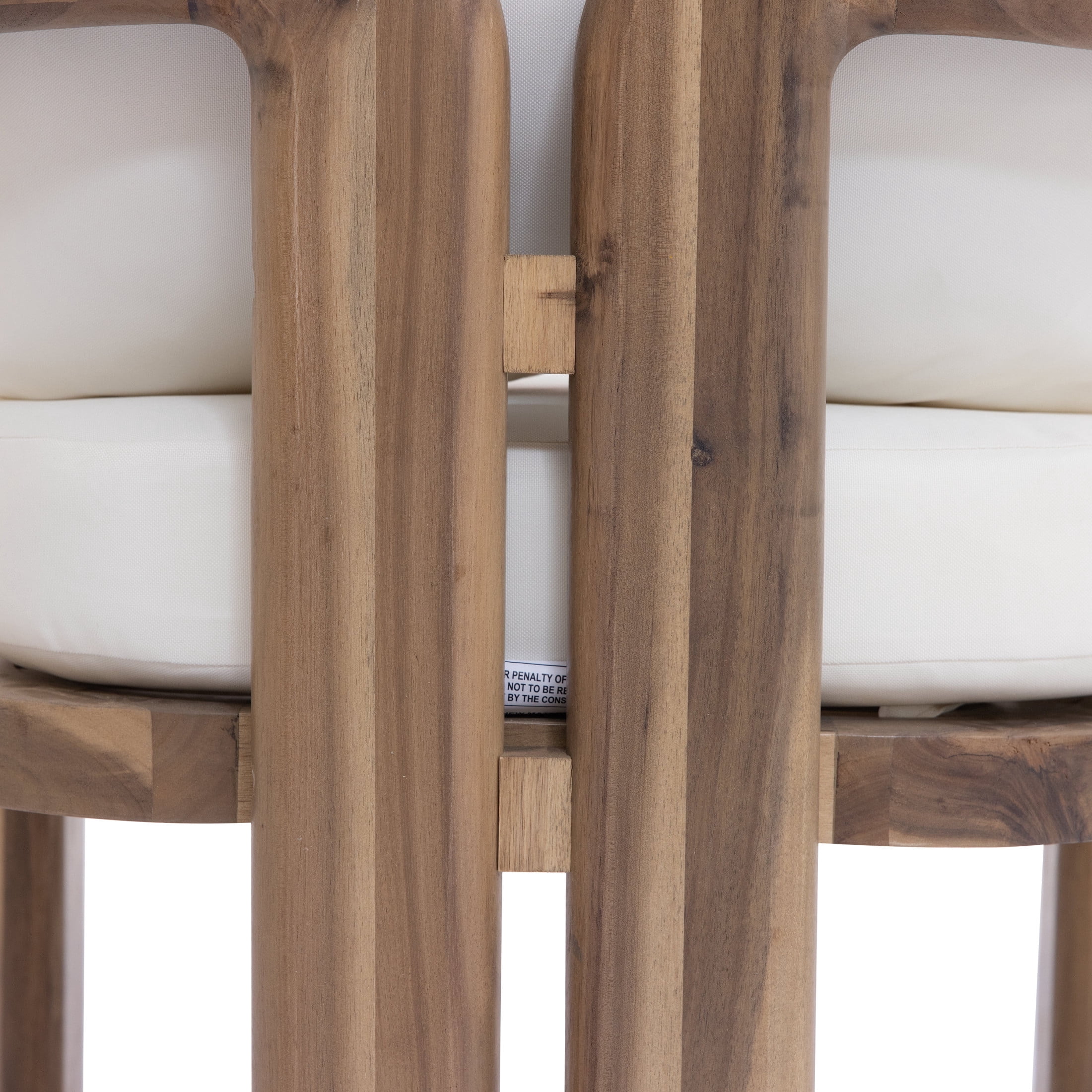 Christopher Knight Home 7-Piece Coastal Patio Dining Set with Cushion, Acacia Wood Frame, Natural+Cream