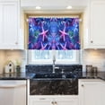 thumbnail image 5 of Yayeee Kitchen Curtains Tier Pair Light Filtering 27"x24" Rod Pocket Short Cafe Window Panel, Neon Pink Starfish, 5 of 7