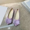 thumbnail image 2 of Miluxas Womens Bowknot Ballet Flats Pointy Toe Casual Flat Shoes Suede Dressy Wear to Work Slip on Moccasins Purple 9.5(43), 2 of 4