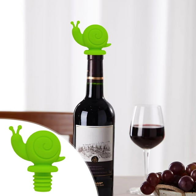 Amzcrzy Kitchen Supplies, Openers, Wine Openers, Little Snail Wine Bottle Stopper Stoppers Reusable Leak Proof Cute Decorative Bottle Stopper Red wine stopper